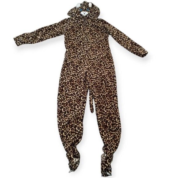 JOE BOXER LEOPARD JUMPSUIT PAJAMA BROWN & TAN SZ.M GUC. - Picture 1 of 7